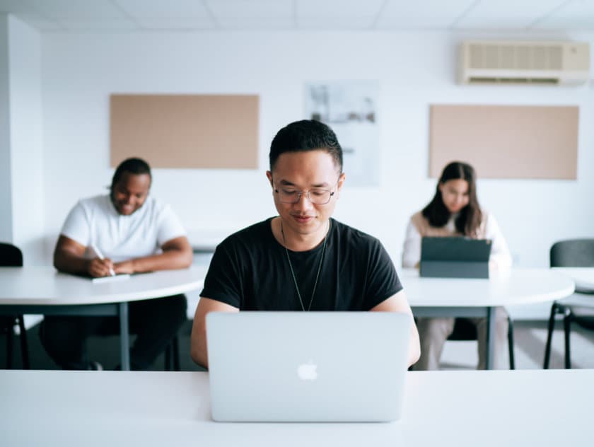 Student Working at computer SAE