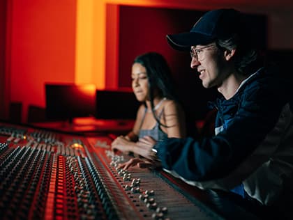 Students working in the studio