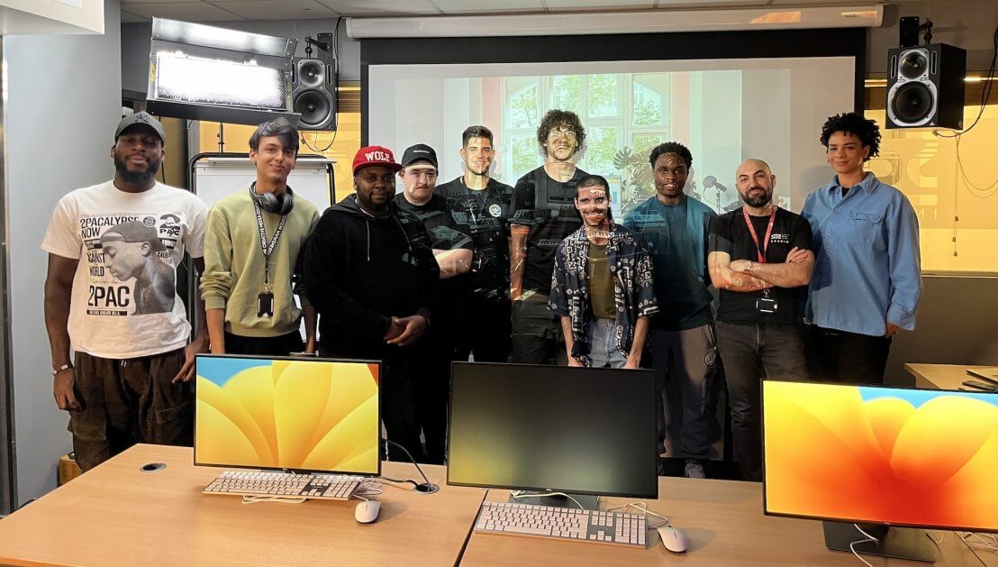 A picture of SAE students working on the first challenges supported by Ableton.