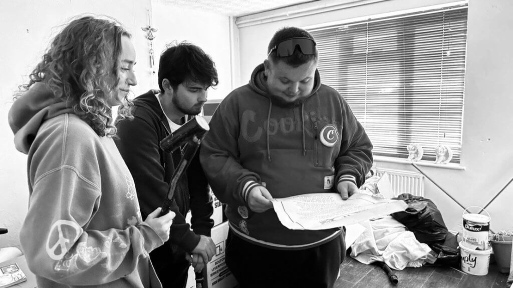 SAE student Paul Mackow on set.