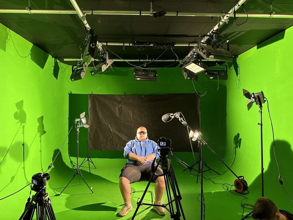 Paul Mackow on set 