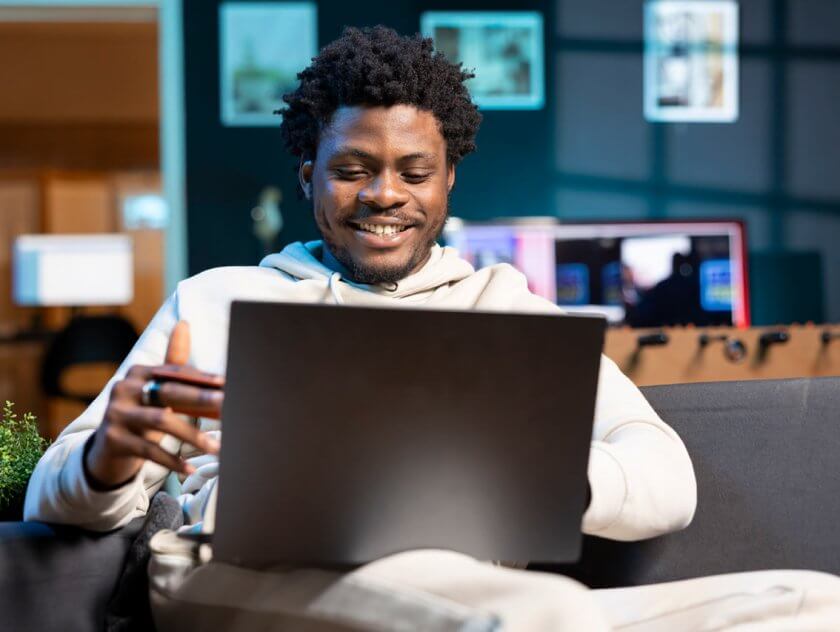 Computing Student at laptop Computing Student studying AI